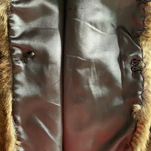 Faux Fur Vest with Black Faux Leather Tie - Picture 7 of 7